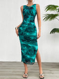 Elegant Slim Sleeveless Mesh Dress Lady T Fashions