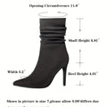 Women's Mid-Calf Boots, Plain Fashionable Boots with Zipper for Comfort and Casual Wear, Round Toe in the Middle of Calf Lady T Fashions