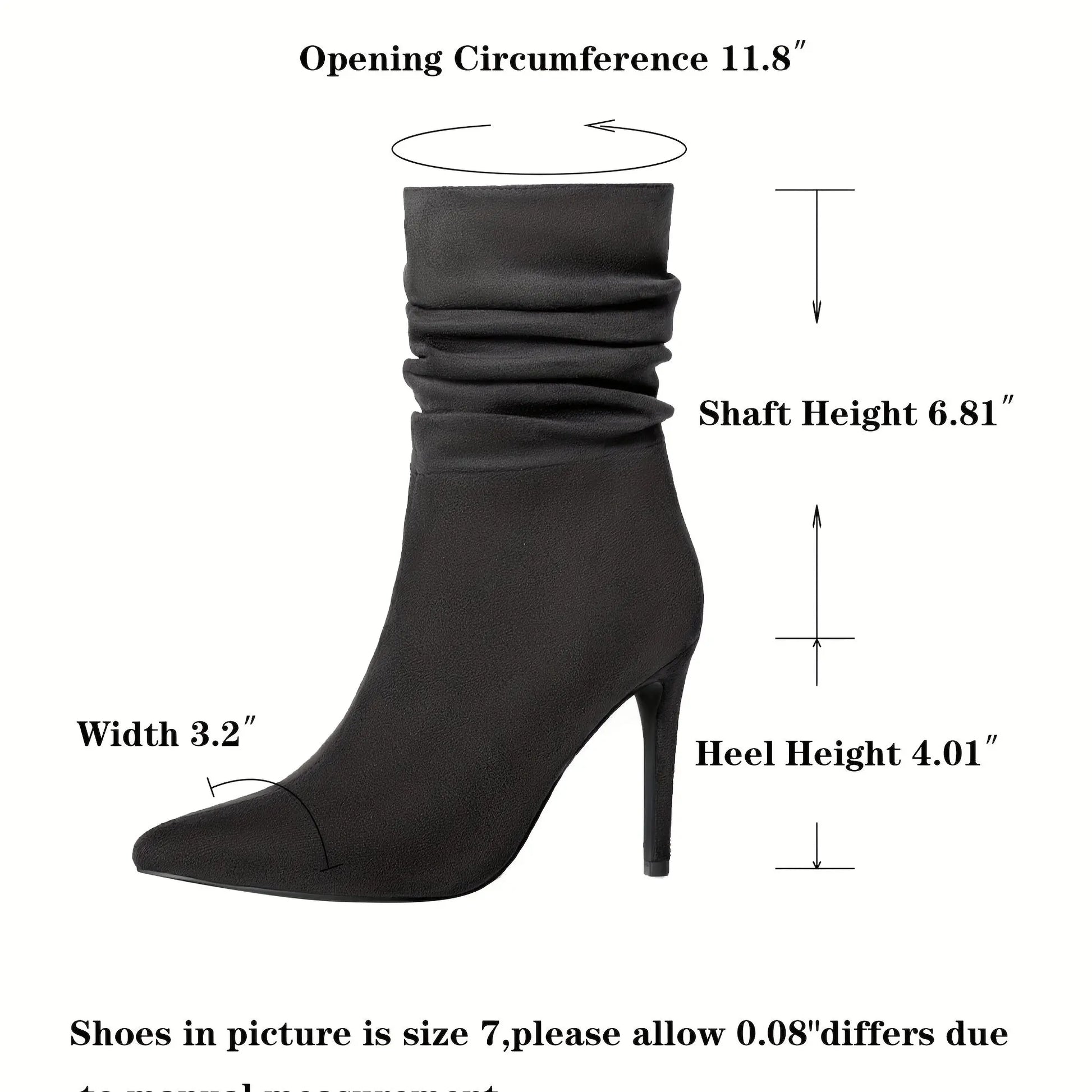 Women's Mid-Calf Boots, Plain Fashionable Boots with Zipper for Comfort and Casual Wear, Round Toe in the Middle of Calf Lady T Fashions