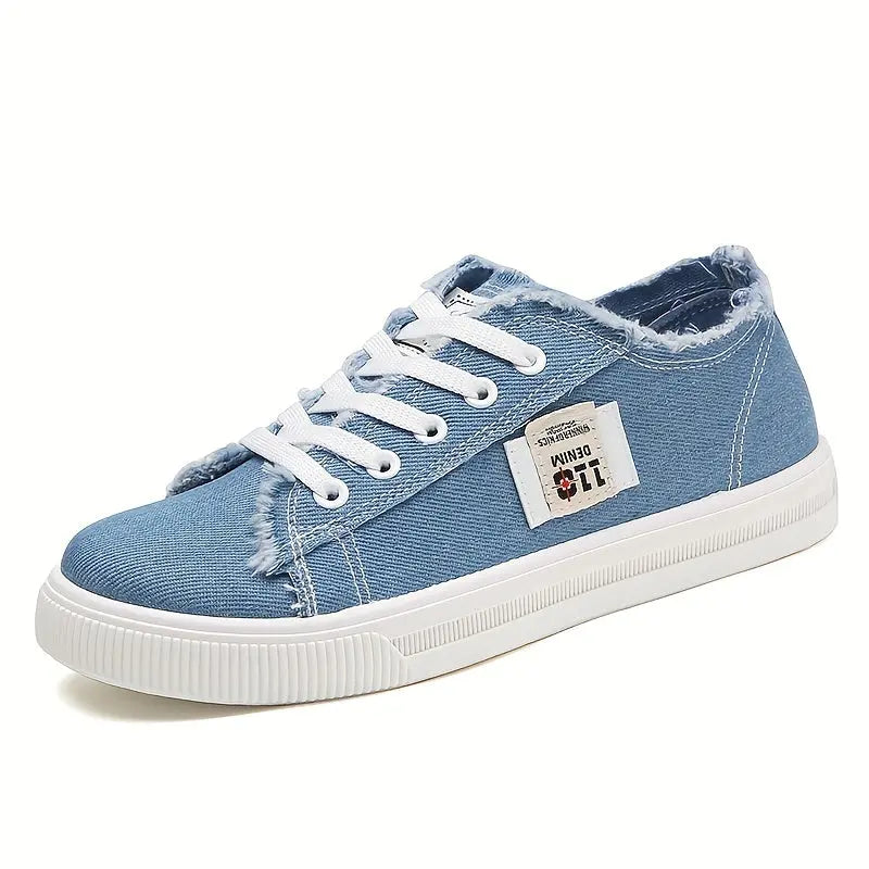 Versatile Women's Flat Canvas Low Top Lace Up Skate Shoes for Casual Walking Lady T Fashions