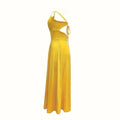 Women's Sexy Deep V Neck Maxi Dress Spaghetti Strap Sleeveless Backless High Slit Long Dress Lady T Fashions
