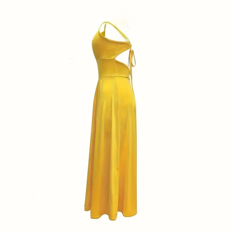 Women's Sexy Deep V Neck Maxi Dress Spaghetti Strap Sleeveless Backless High Slit Long Dress Lady T Fashions