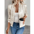 Women's Leopard Print Zip Up Lightweight Bomber Jacket Casual Long Sleeve Outerwear Lady T Fashions