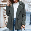 Loose Lapel Fluffy Coat Winter Button Jacket Cardigan Outwear For Women Clothing Lady T Fashions