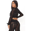 See-through Mesh Decoration Sexy Breathable Pants Strap Two-piece Suit Lady T Fashions