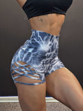 [Leopard Yoga Shorts] Stretchy High-Waist Leopard Print Yoga Shorts | Women's Skinny Fit for Fitness & Dance, Breathable Dancewear, Cut-Out Design Lady T Fashions