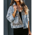 Women's Cropped Distressed Denim Jacket Ripped Button Down Jean Jacket Long Sleeve Casual Streetwear Coat Lady T Fashions