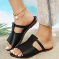 Womens Comfortable Casual Slippers - Stylish Black Open Toe Non-Slip Slides - Durable Outdoor & Beach Ready, Quick-Dry Slip-On Shoes Lady T Fashions