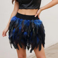Women's Unique Faux Feather Asymmetrical Mini Skirt - Gothic Party Dance Skirt For Summer Events Lady T Fashions