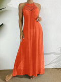 Swim Women Summer Holiday Hollow Out Dress With Halter Neck Lady T Fashions