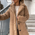 Women's Long-sleeved Lapel Plush Jacket Top Lady T Fashions