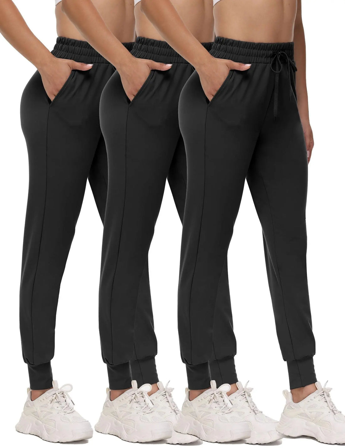 Sweatpants - Cropped New 3 Pairs Of Black Lady T Fashions