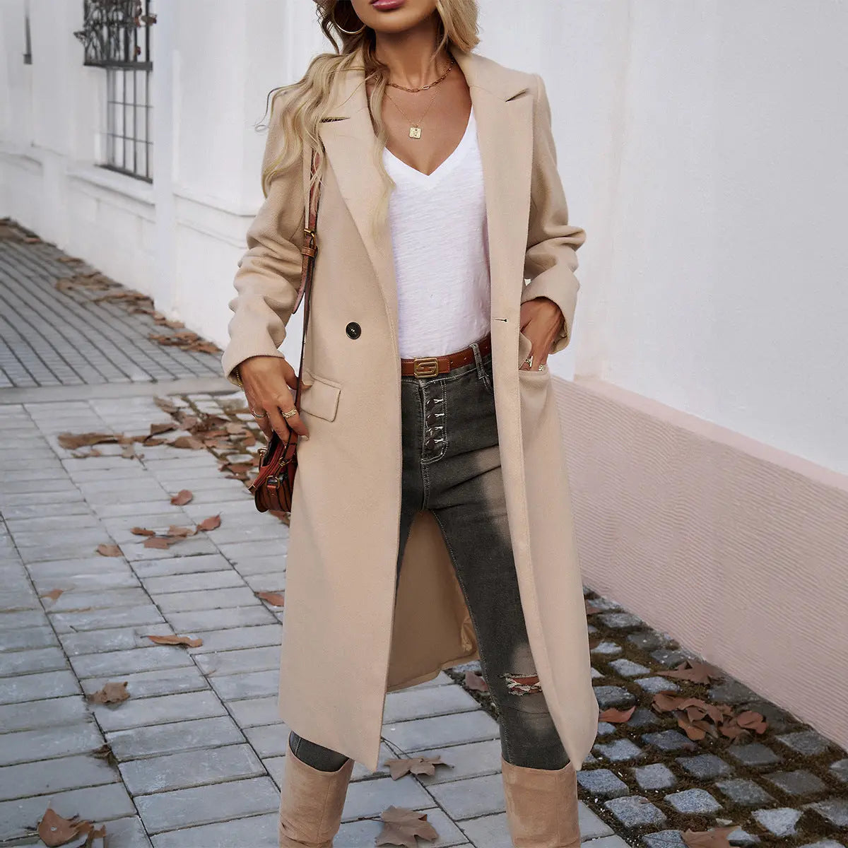 Lady Temperament Commuting Turn-down Collar Coat Lady T Fashions