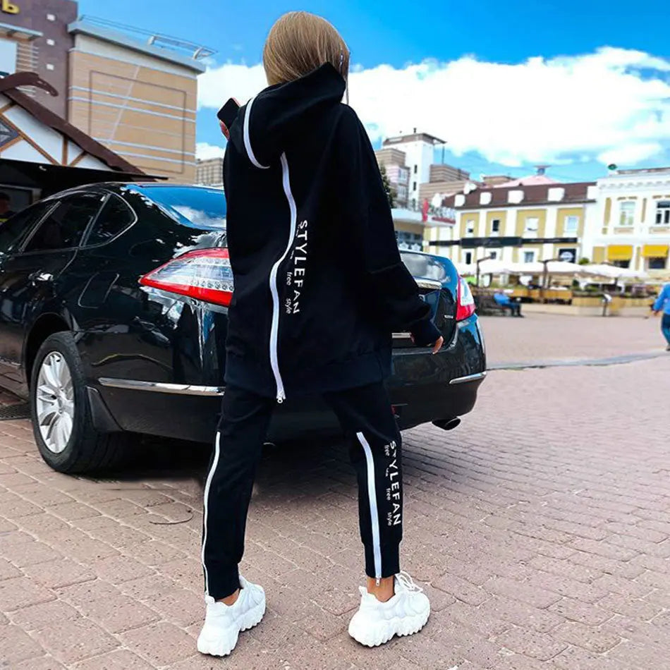 Long Hoodie Pantsuit Lady T Fashions