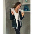 Fleece-lined Cardigan Hooded Coat Cotton-padded Jacket Lady T Fashions