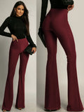 High Waist Solid Color Women's Pants Fashionable Casual Wide Leg Loose Women's Trousers Lady T Fashions