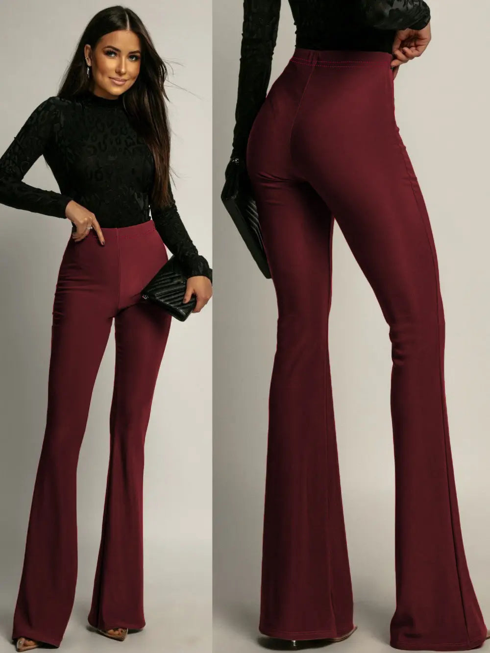 High Waist Solid Color Women's Pants Fashionable Casual Wide Leg Loose Women's Trousers Lady T Fashions
