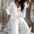 Women's Bat Sleeve Top Casual Pants Suit Lady T Fashions