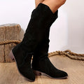 Women's Vintage Western Cowboy Boots - Knee-High Pull-On Boots with Chunky Heels, Western Booties for Women, Country Western Events & Everyday Outfits - Cowboy Accessories, Casual Wear, Lady T Fashions