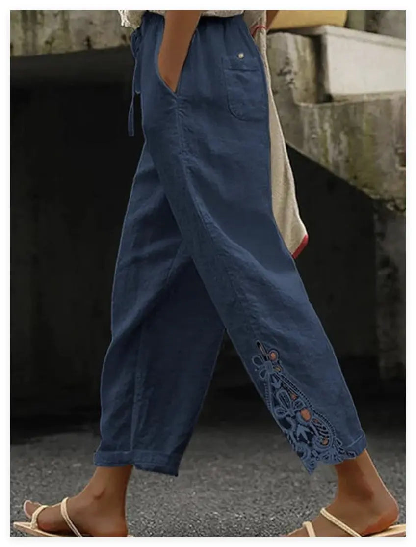 Women's Casual Pants Baggy Straight Trousers Lady T Fashions