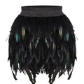 Women's Unique Faux Feather Asymmetrical Mini Skirt - Gothic Party Dance Skirt For Summer Events Lady T Fashions