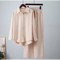 European And American Ins Style Solid Color Leisure Fashion Long Sleeve Blouse And Pants Lady T Fashions