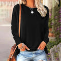 3 Pack Women's Solid Color Casual Set Round Neck Long Sleeve Tops For Spring&Fall Lady T Fashions