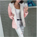 Fleece-lined Cardigan Hooded Coat Cotton-padded Jacket Lady T Fashions
