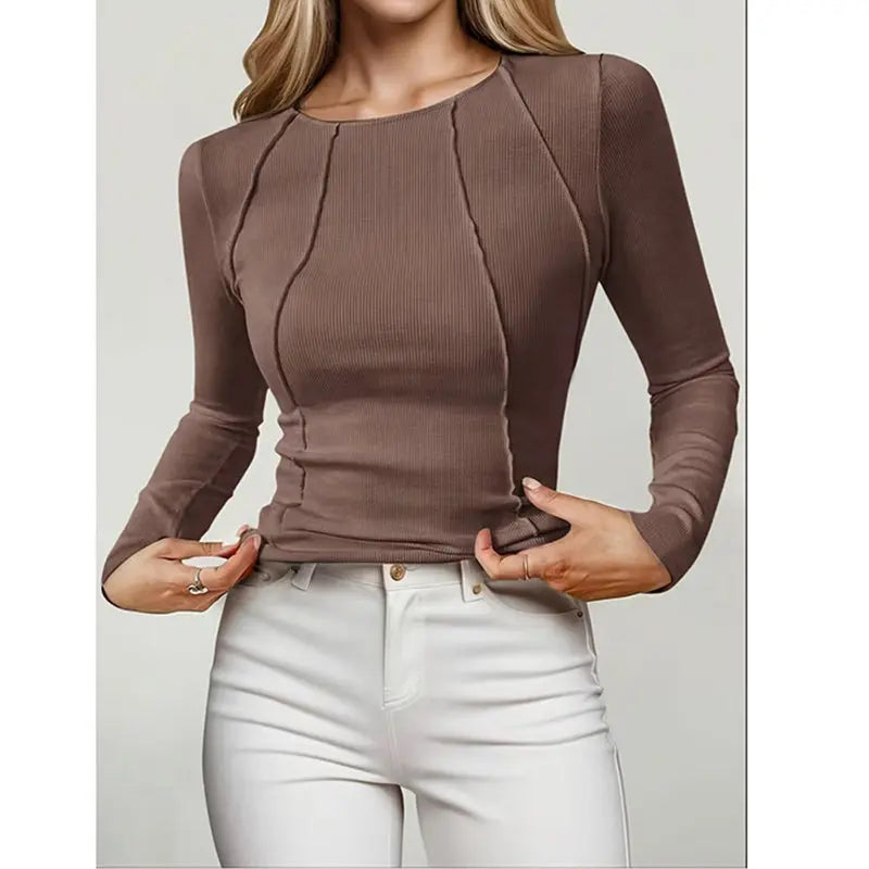 Women Long Sleeve T Shirts Crewneck Slim Fit Tops Going Out Fall Fashion Basic Tee Lady T Fashions