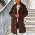 Women's Long-sleeved Lapel Plush Jacket Top Lady T Fashions