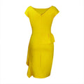 Women's Elegant Ruffle Sleeveless Bodycon Formal Party Cocktail Pencil Midi Dress Lady T Fashions