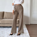 Fashion Commuter Plaid Slightly High Slimming Trousers Women Lady T Fashions