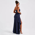 Strapless Split Long Dress Summer Fashion Pleated Bridesmaid Dress For Womens Party Wedding Clothing Lady T Fashions