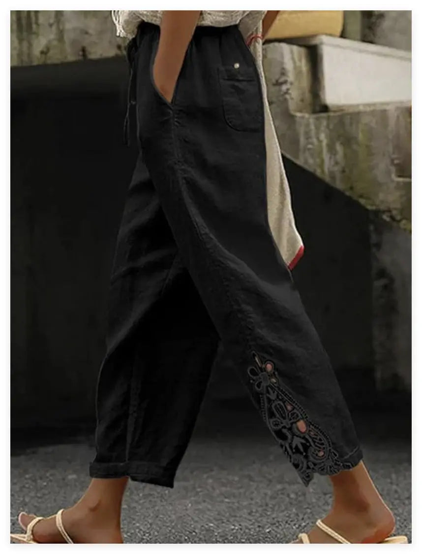 Women's Casual Pants Baggy Straight Trousers Lady T Fashions