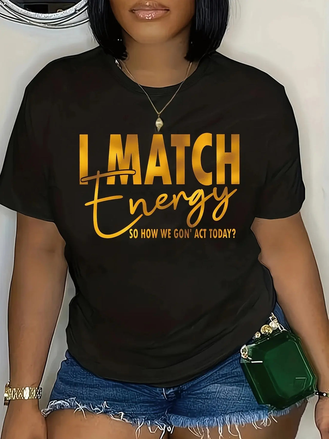 Plus Size Vibrant Energy Print T-Shirt - Relaxed Fit for Ultimate Comfort, Short Sleeves for Warm Weather, Perfect for Spring and Summer Seasons - Designed Exclusively for Plus Size Women, Part of Our Spring and Summer Collec Lady T Fashions