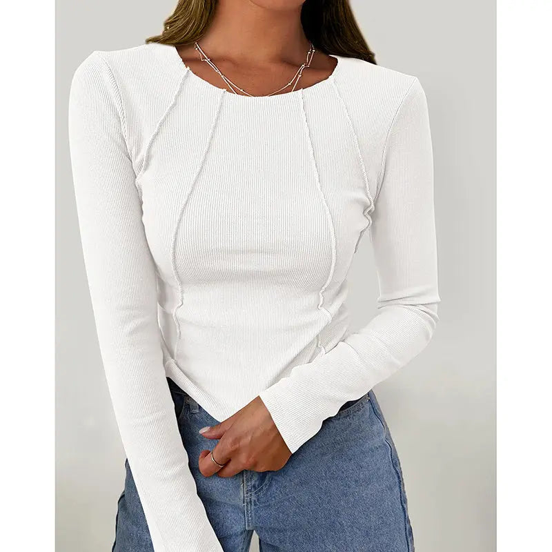 Women Long Sleeve T Shirts Crewneck Slim Fit Tops Going Out Fall Fashion Basic Tee Lady T Fashions