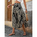 Women's High Elastic Waist Midi Skirt Casual Summer Trendy Tie Front Flowy Floral Print Beach Long Skirt Lady T Fashions