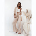 European And American Ins Style Solid Color Leisure Fashion Long Sleeve Blouse And Pants Lady T Fashions
