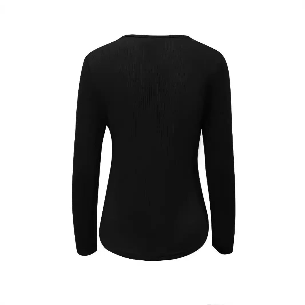 Knitted Slim-fit Long-sleeved Pullover Zipper Top Lady T Fashions