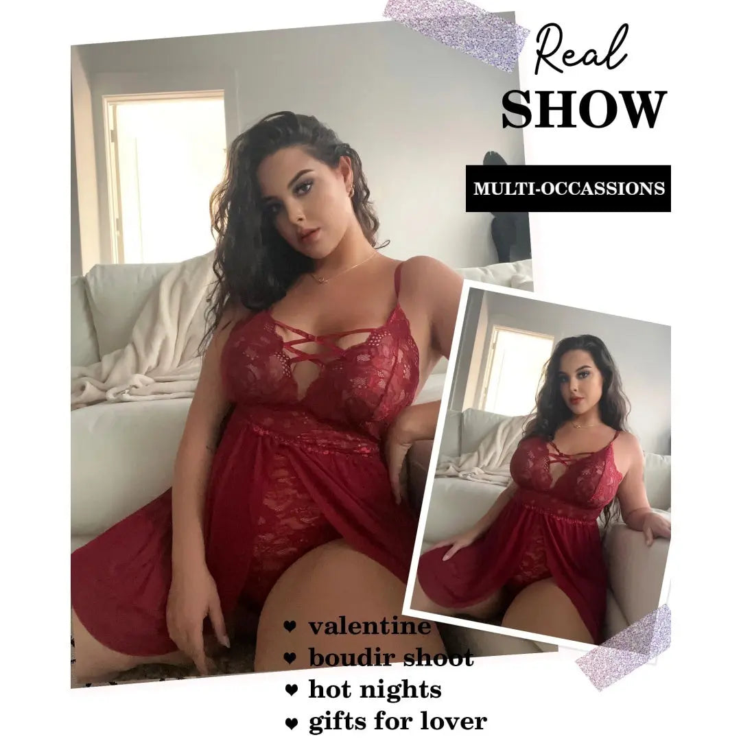 Plus Size Babydoll Womens Snap Crotch Lingerie V NeckLace Nighty Sleepwear Womenswear Comfort BasicMinimalist Spaghetti Strap Lingerie For Women Nightgown Lady T Fashions
