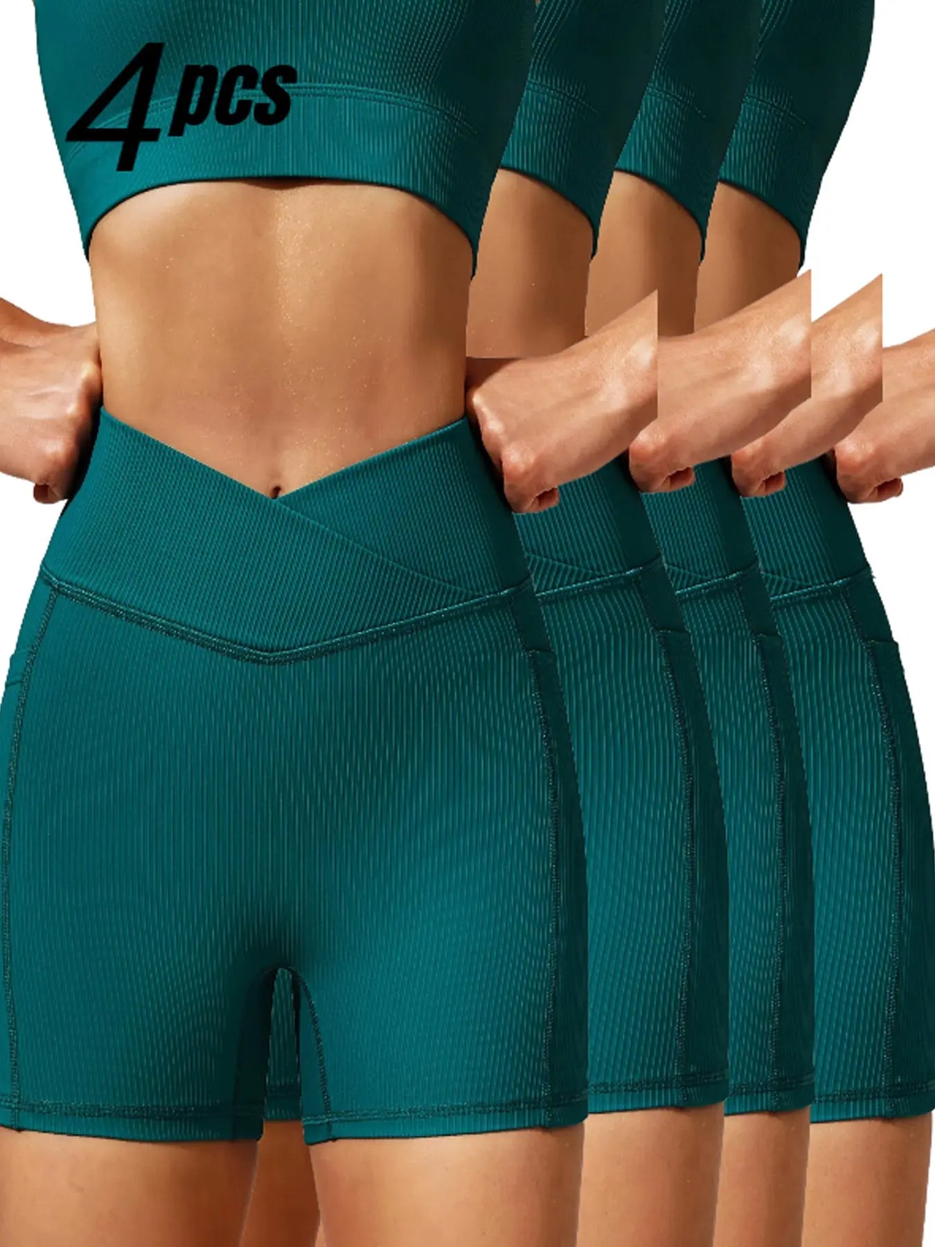 4-Pack Women's Yoga Shorts Value Set - High-Waisted Quick-Dry & Seamless, Must-Have For Workouts Lady T Fashions