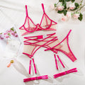 Nude Feel Breathable Mesh See-through Underwear Four-piece Set Lady T Fashions