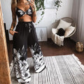 Printed Tube Top Loose Wide Leg Pants Two-piece Set Lady T Fashions