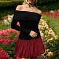 Women's Off-shoulder Long Sleeve Stitching Dress Lady T Fashions