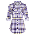 Plaid Pouch Button Cuff Comfort And Casual Printed Women's Shirt Lady T Fashions