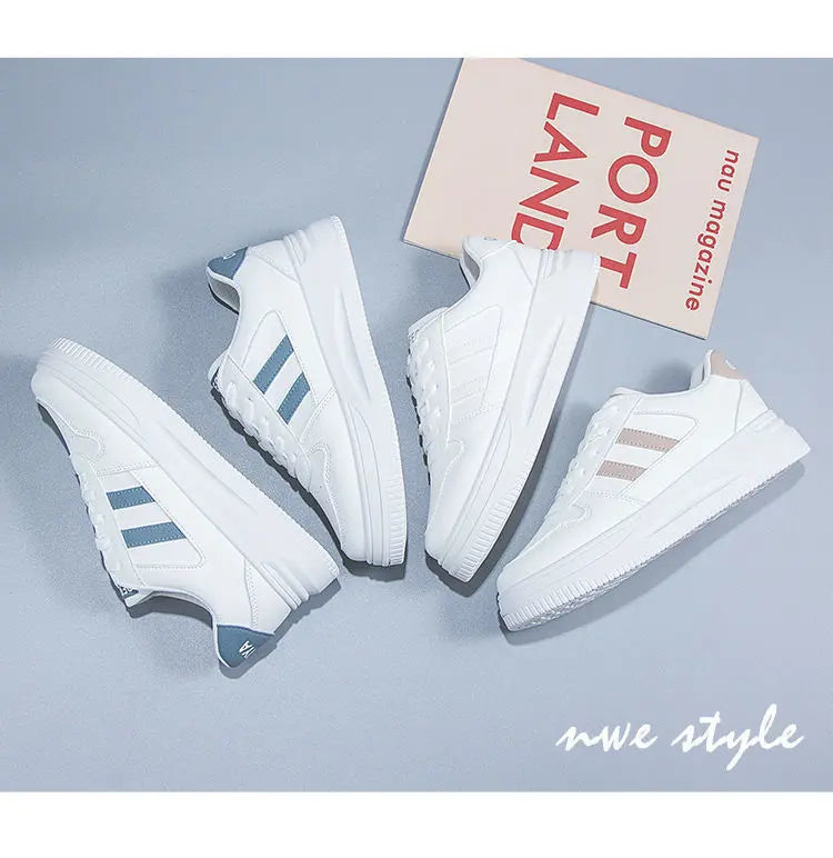 Women's All-matching Casual Sports Leather Summer White Sneakers Internet Celebrity Lady T Fashions