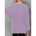 Womens Waffle Knit Crewneck Sweatshirts Long Sleeve Side Slits Casual Pullover Sweatshirt Tops Lady T Fashions