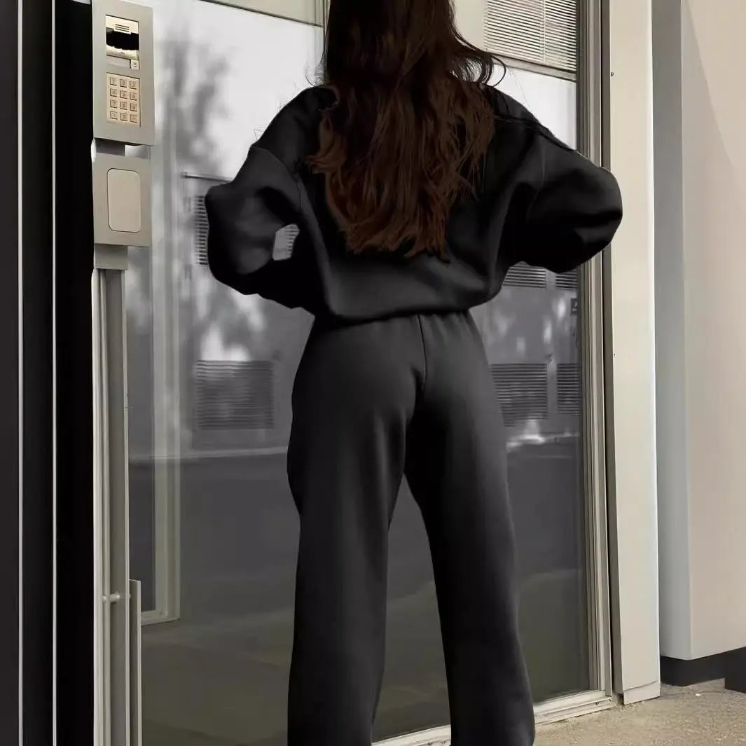 Long-sleeved Sports Sweatshirt Suit Fashion Stand-up Collar Zip-up Top And Elastic Band Trousers With Pocket Srping Fall Clothing For Women Lady T Fashions