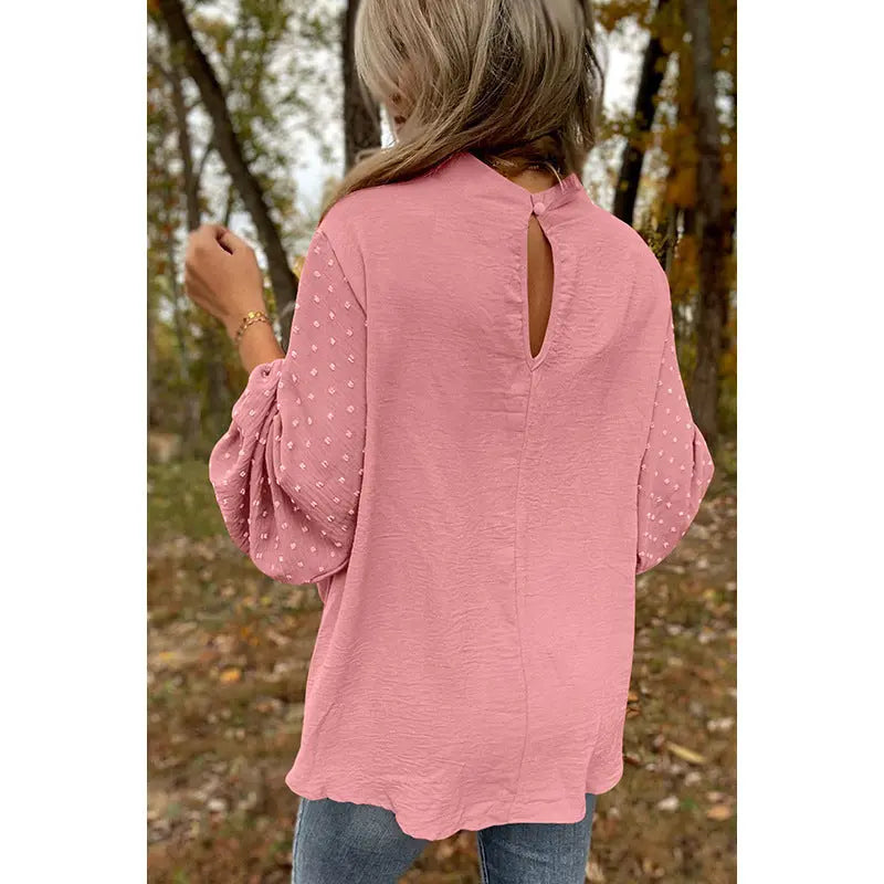Women's New Round Neck Chiffon Blouse Lady T Fashions