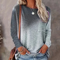 Women's 2Pack Tops Spring Fall Casual Gradient Color Round Neck Long Sleeve T Shirt Blouse Lady T Fashions